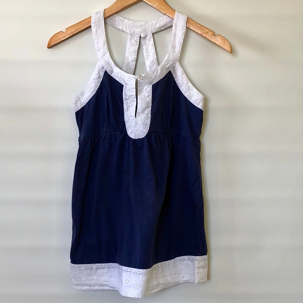 Nicolette Eyelet Trim Halter Top